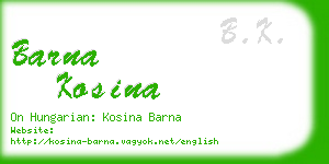 barna kosina business card